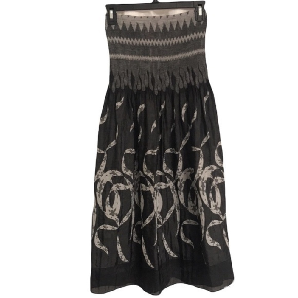 Anthropologie LAPIS Convertible Tube Dress Maxi Skirt Black